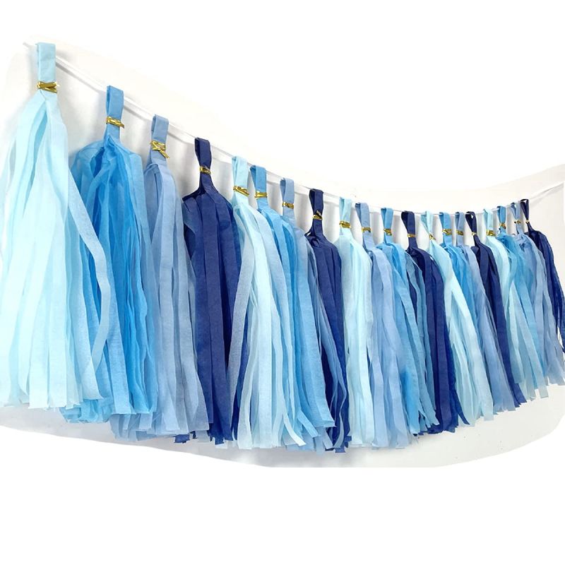 20 blue sky tassels