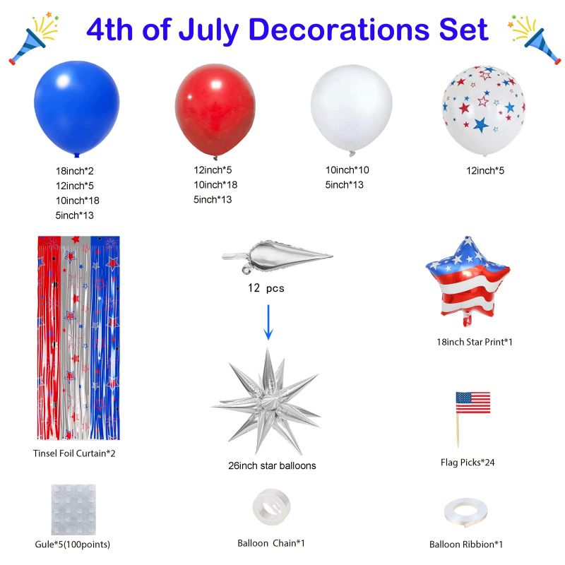 4th of july decorations set
