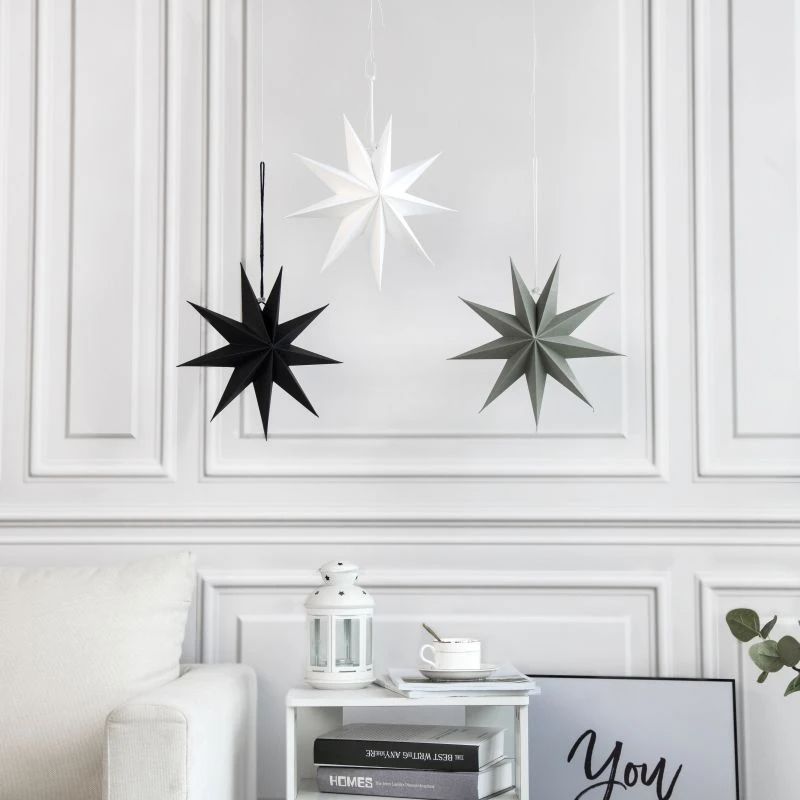 9 pointed paper stars 3 colors
