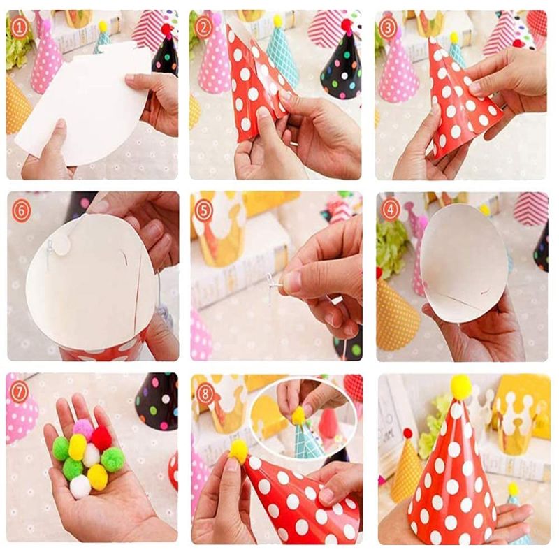 9 steps for tringle birthdau party hats
