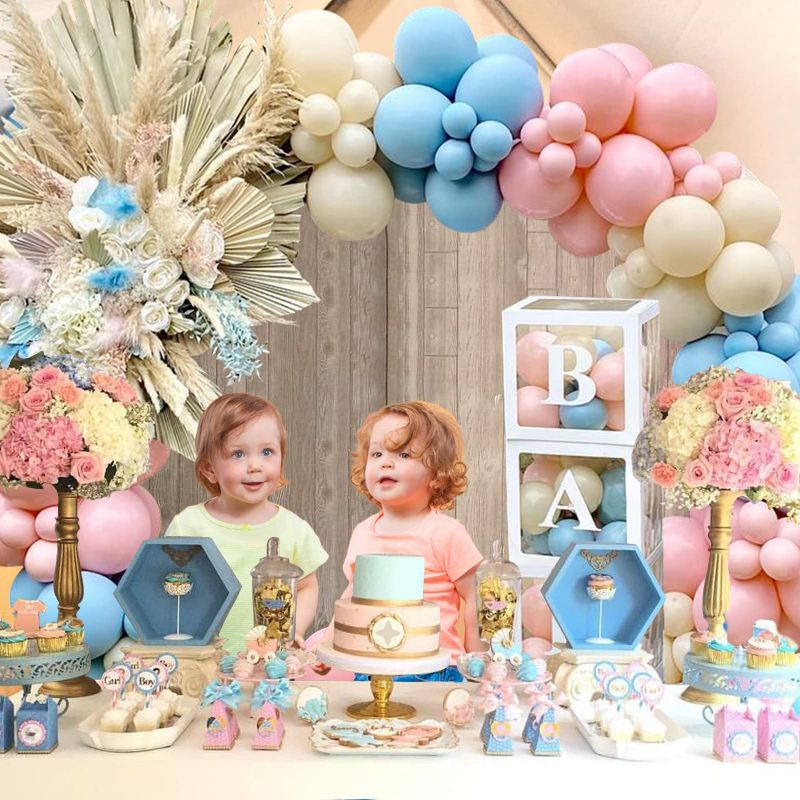 Blue Pink balloons garland