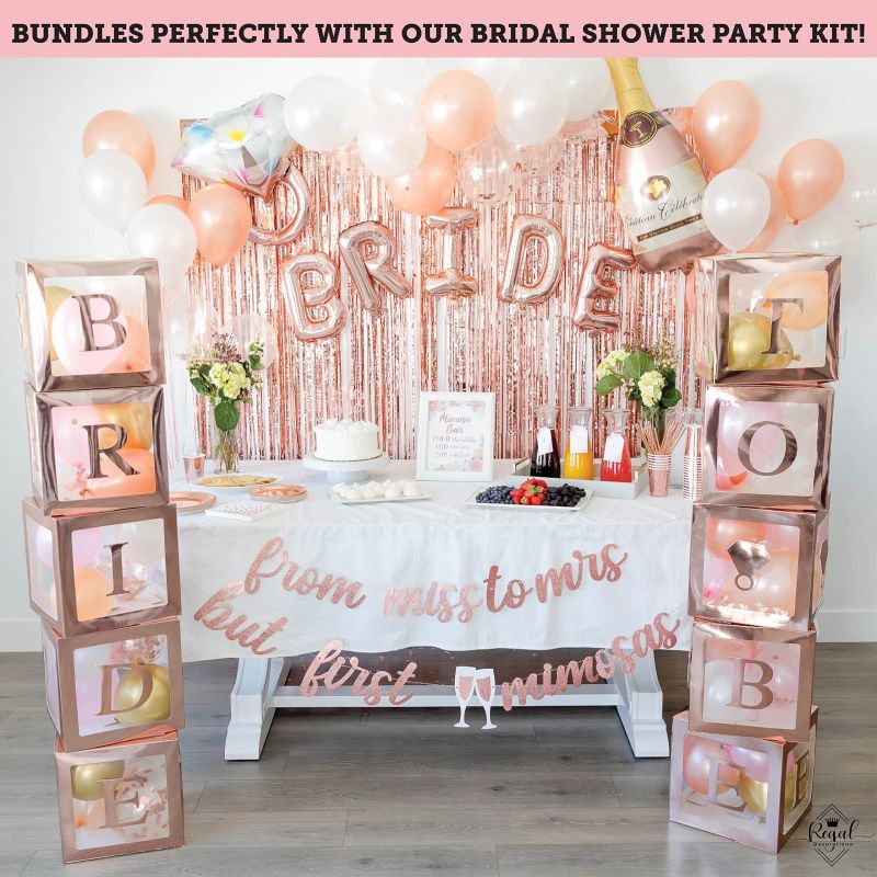 Bachelorette Party Bridal Shower Decorations Rose Gold Boxes Balloons