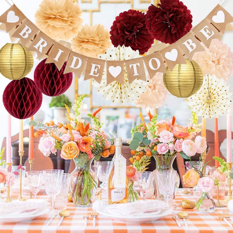 Bachelorette Party Decorations Burgundy - Gold Maroon Color Bridal ...