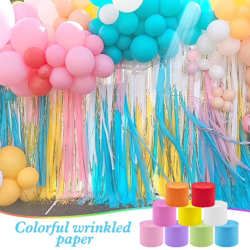 rainbow colorful cerpe paper 3.5 cm wide and 32 feet long