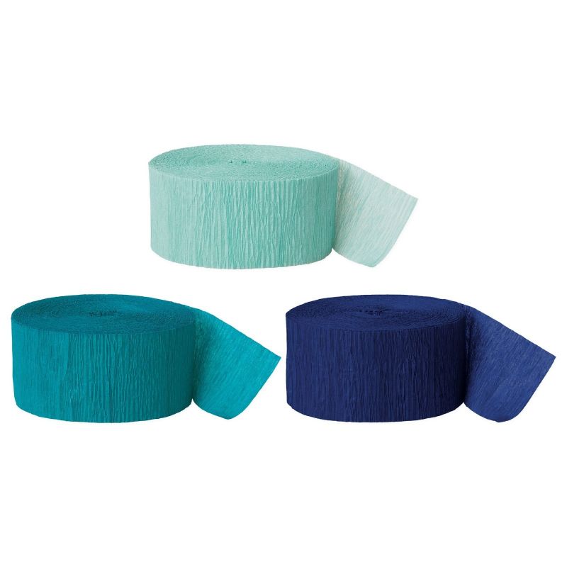 Diamond Blue Mint Aqua Teal Navy Blue Crepe Paper