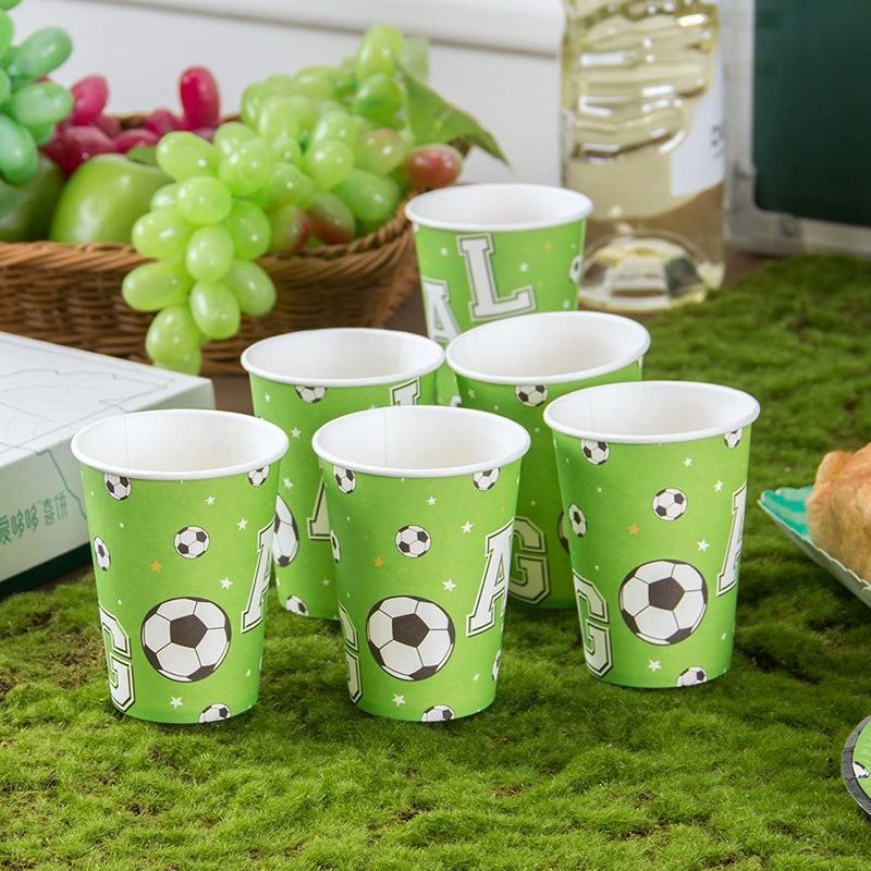Disposable Paper Cups For Kids Birthday Party Supplies | Soccer Themed ...