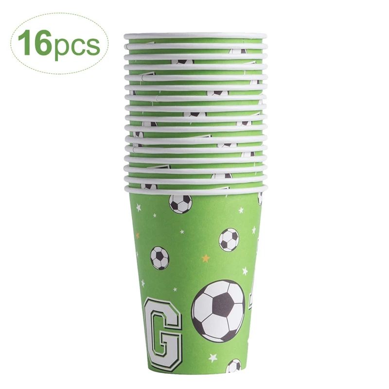 Disposable Paper Cups For Kids Birthday Party Supplies | Soccer Themed ...