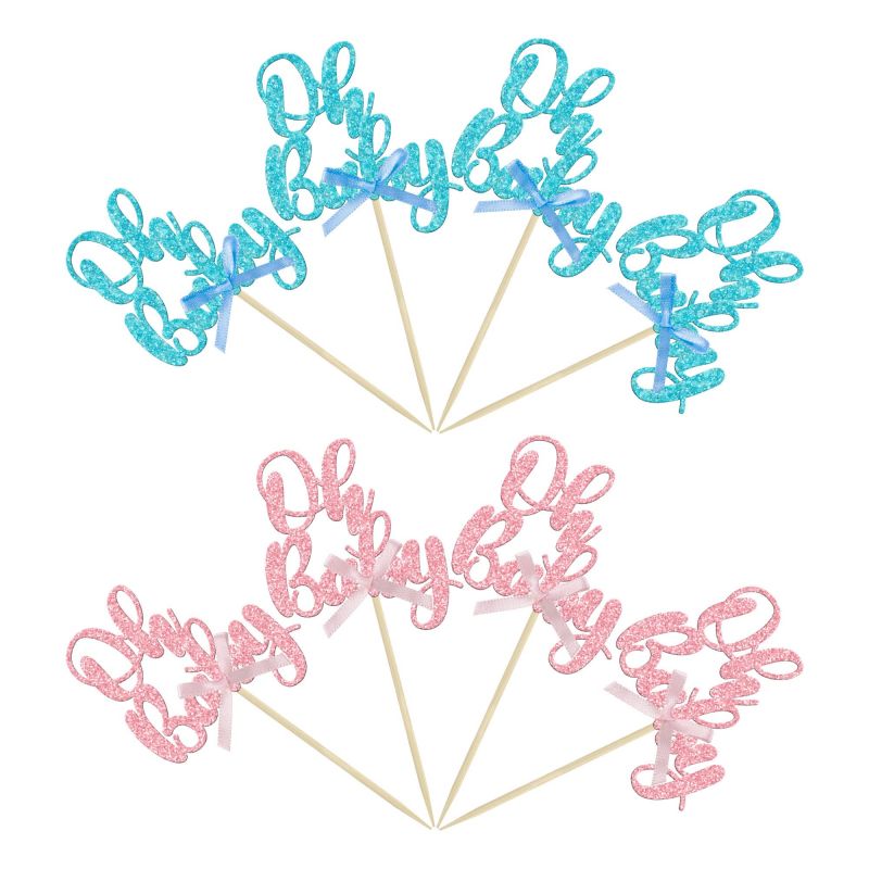 Gender Reveal blue pink toppers