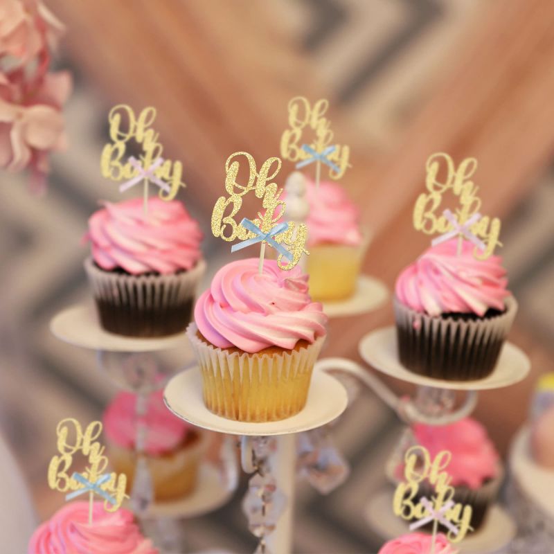 Gold cupcake toppers