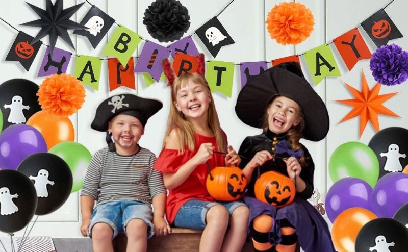 Halloween Balloon Arch Kit Wholesale With Happy Birthday Banner For