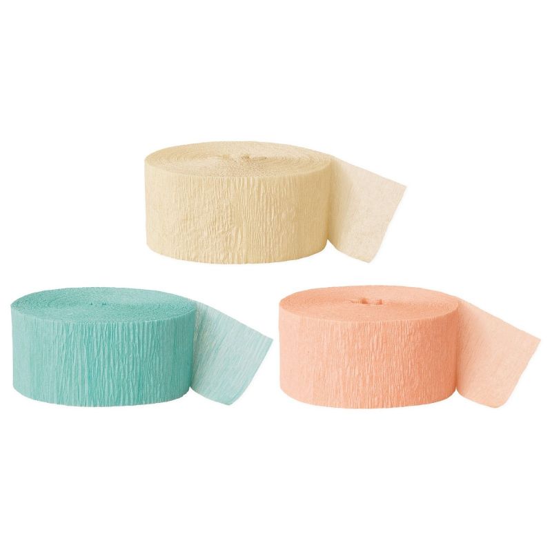 Ivory Diamond Blue Mint Green Peach Crepe Paper