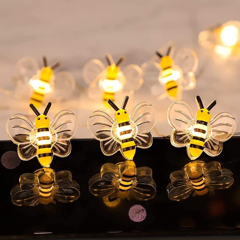Honey Bee Fairy String Lights Battery Operated Bee String Light 9.8 ft