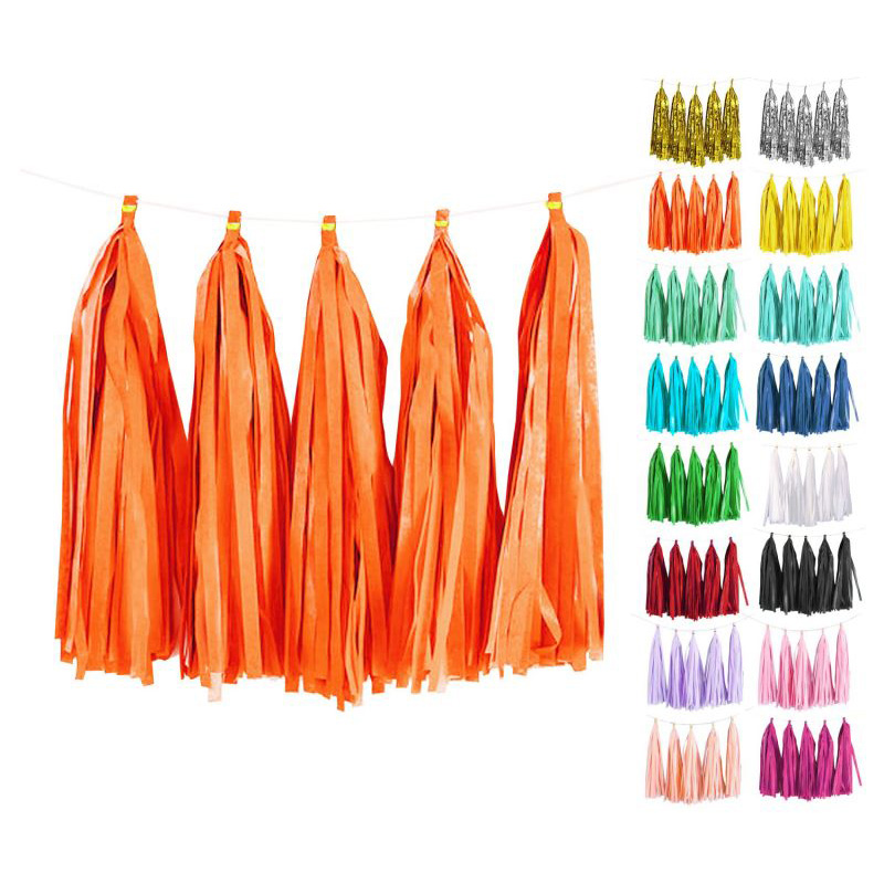 Light Orangetissue paper tassel garland