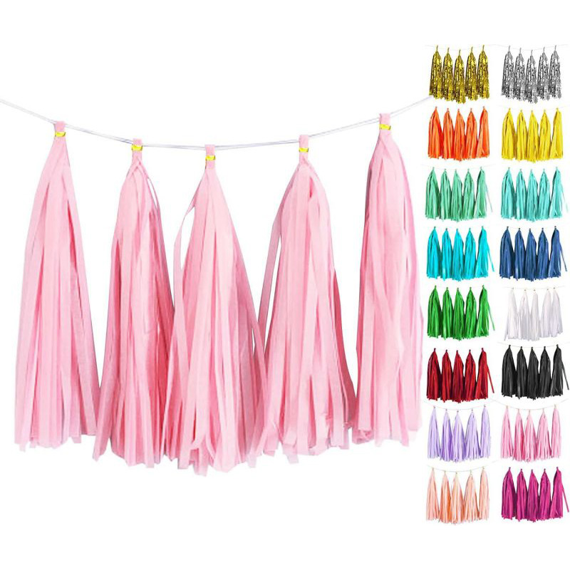 Light Pink tissue paper tassel garland
