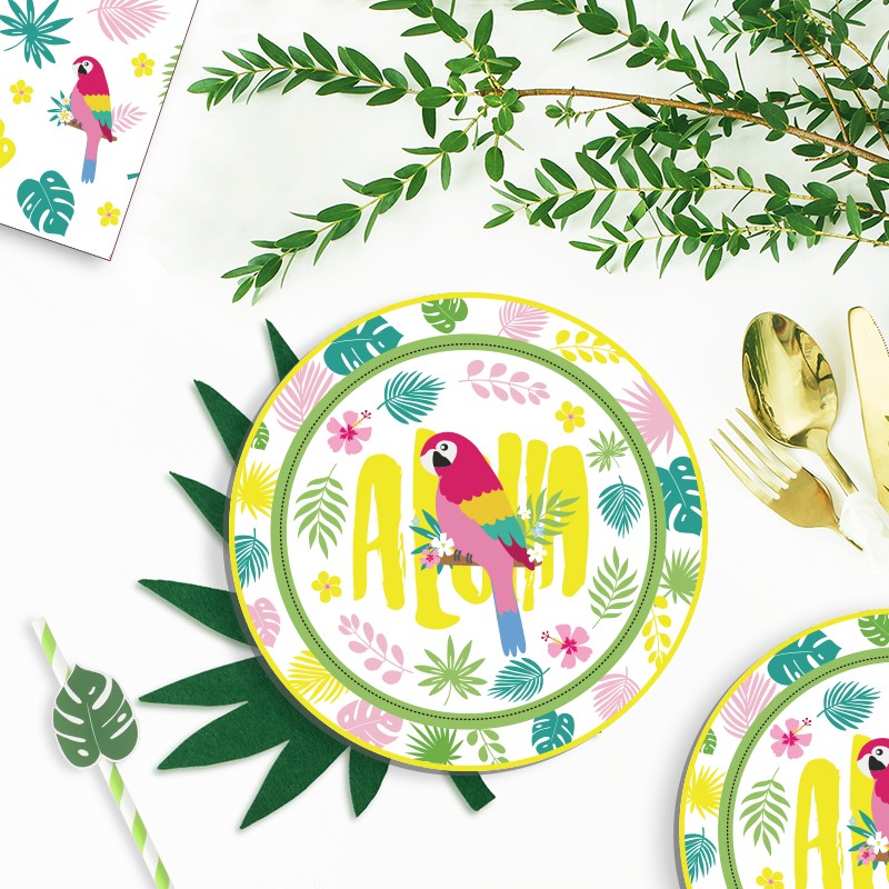 Luau Party paper plates