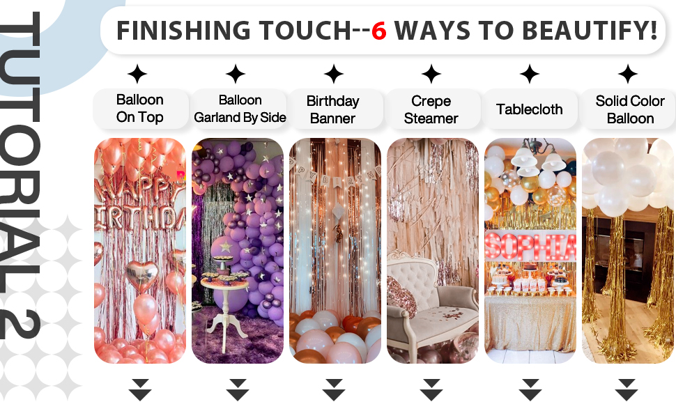 Multiple uses of star gold foil curtains