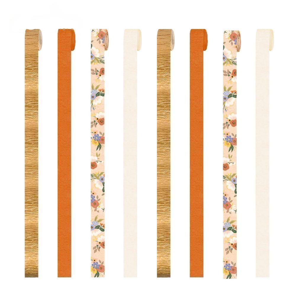 Orange Flower Crepe Paper Streamers