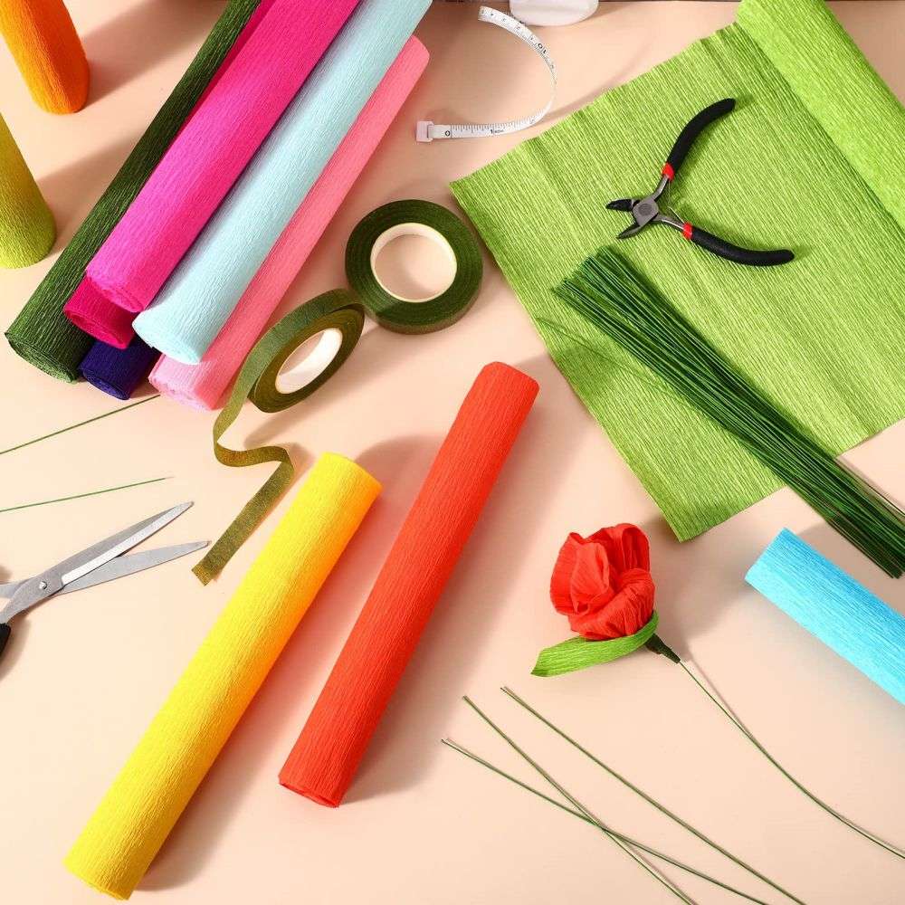 Rainbow Colors Crepe Paper Streamer