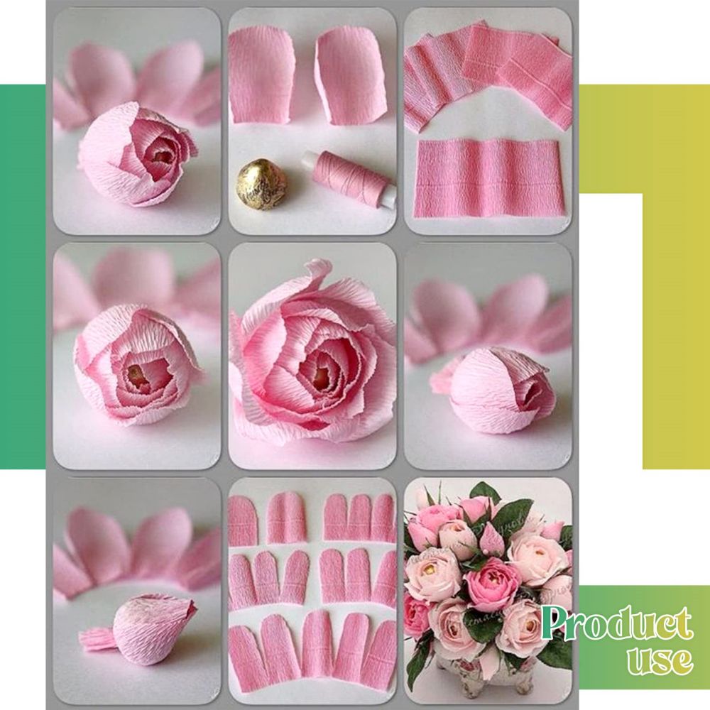 Rainbow Colors crepe paper sheets for paper flowers making