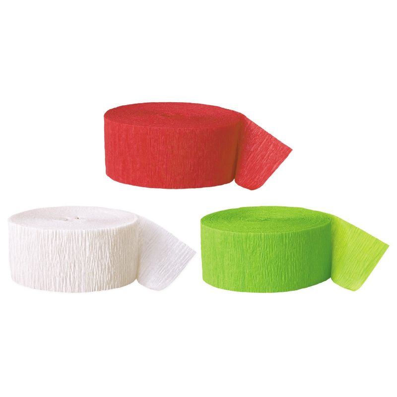 Red White Kiwi Green Crepe Paper
