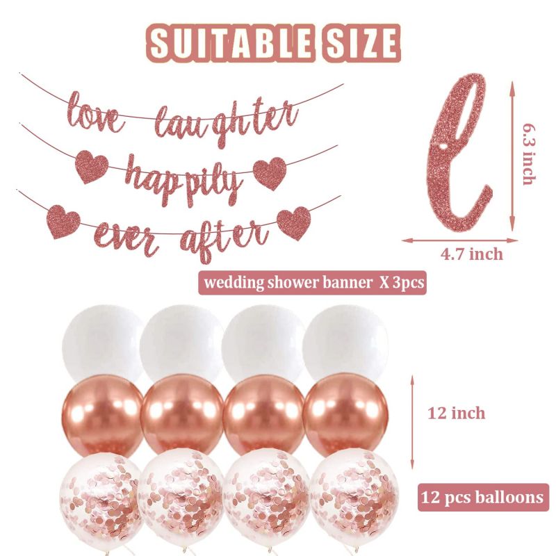 Rose Gold wedding party balloons