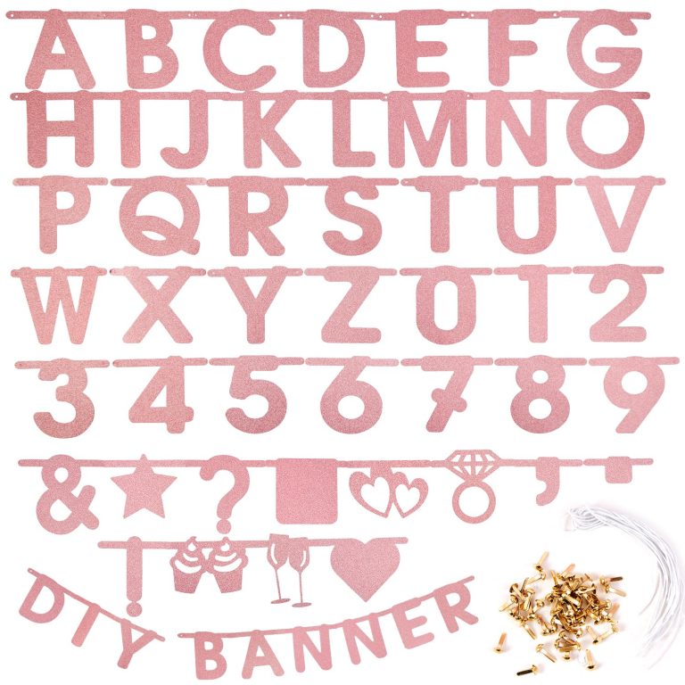 Rose Gold Glittery DIY Party Banner