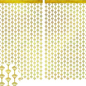 Set of 2 Diamond Foil Curtain