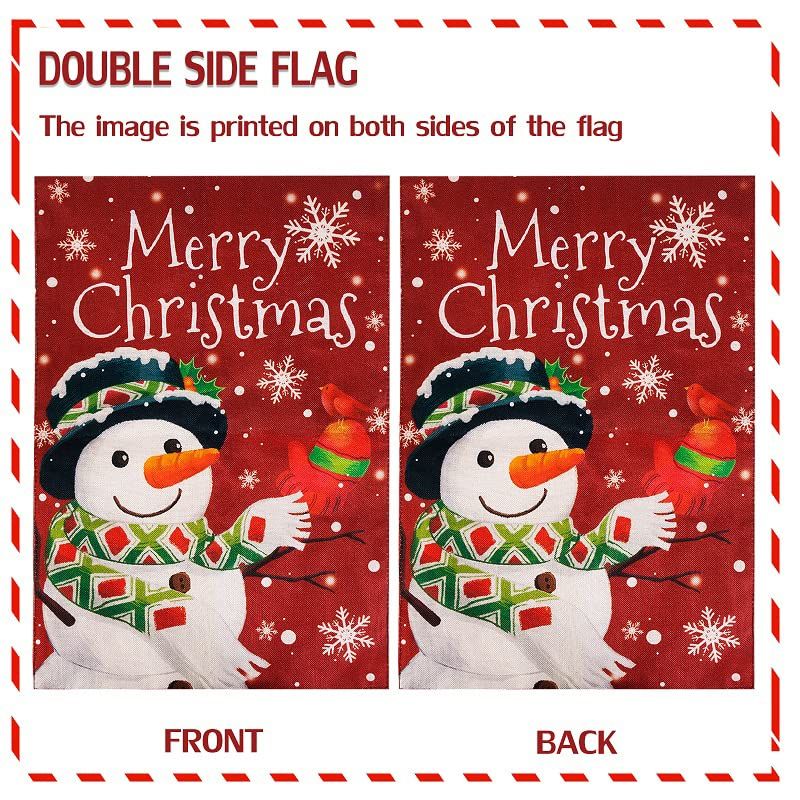 Snowman flag with LED String Lights Outdoor