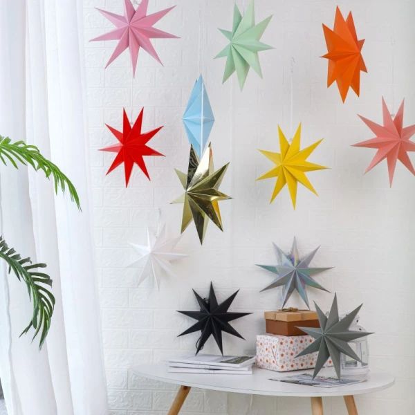 Wholesale 9 Pointed Paper Star Lanterns For Christmas Holiday Birthday