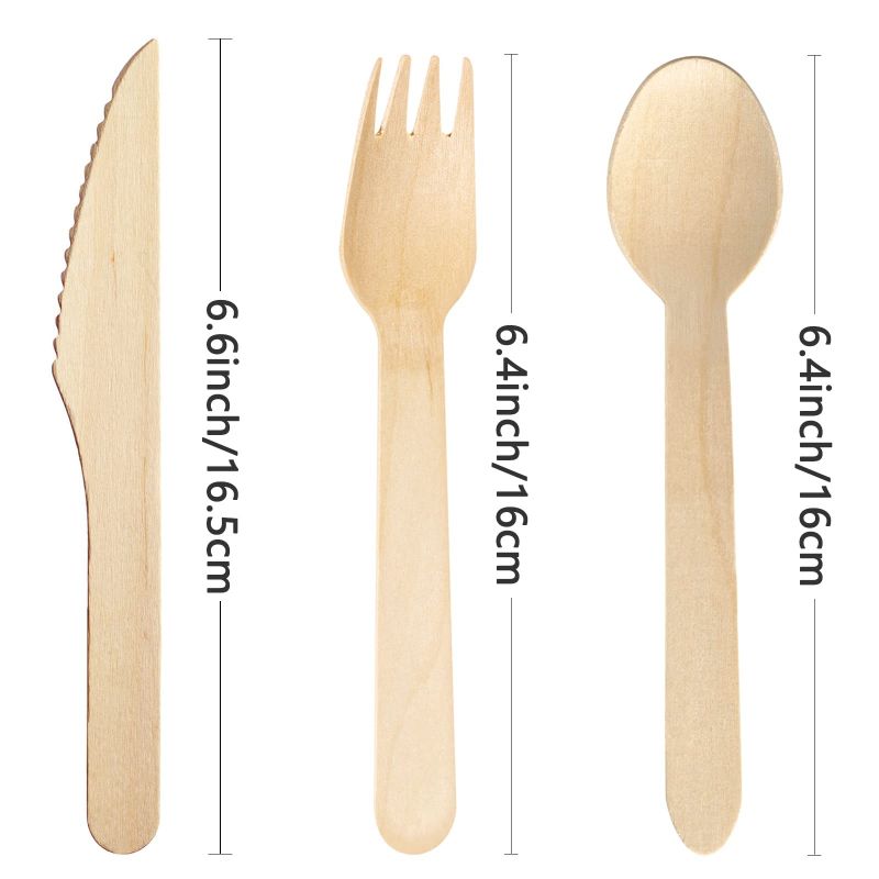 Wood cutlery spoon set size