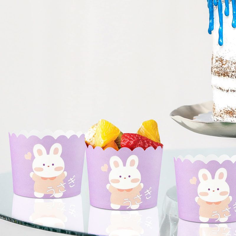 baking cupcake liners with food