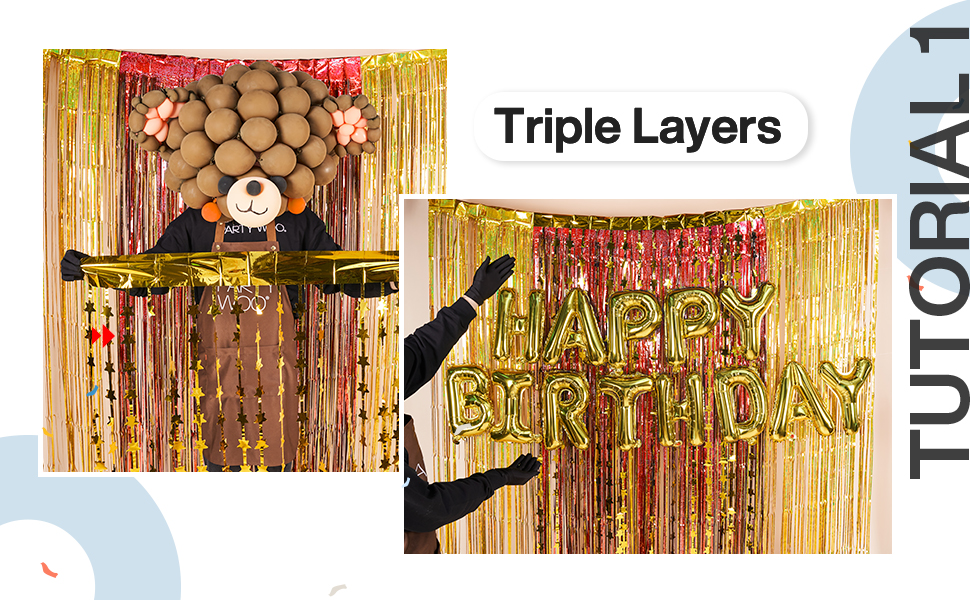 birthday decorations with star foil fringe