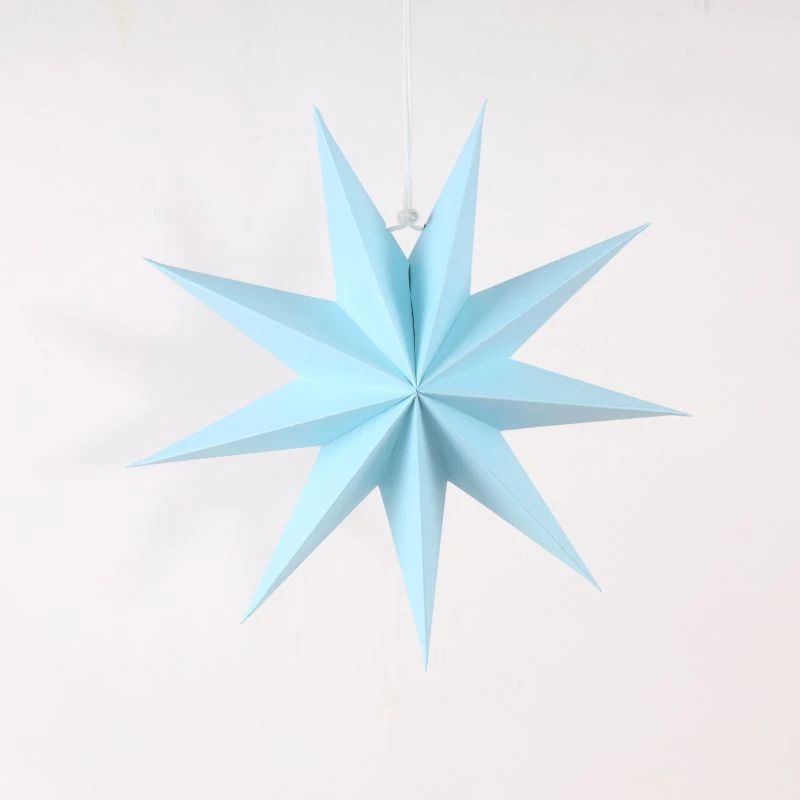 blue 9 pointed paper stars