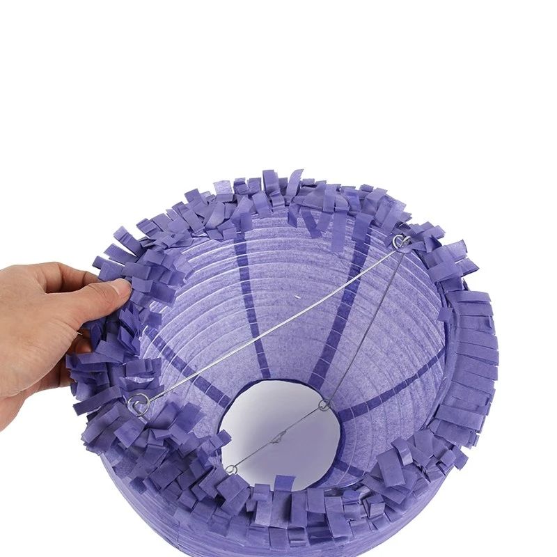 details of the jellyfish purple paper lanterns
