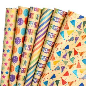 fluorescent birthday party warpping paper rolls