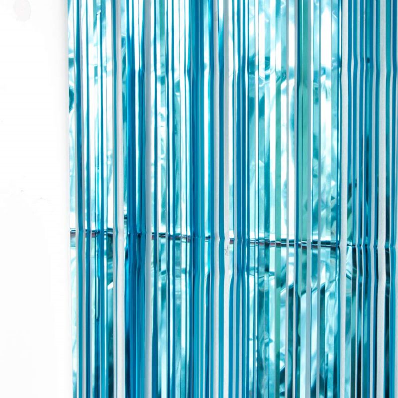 foil curtains gold blue
