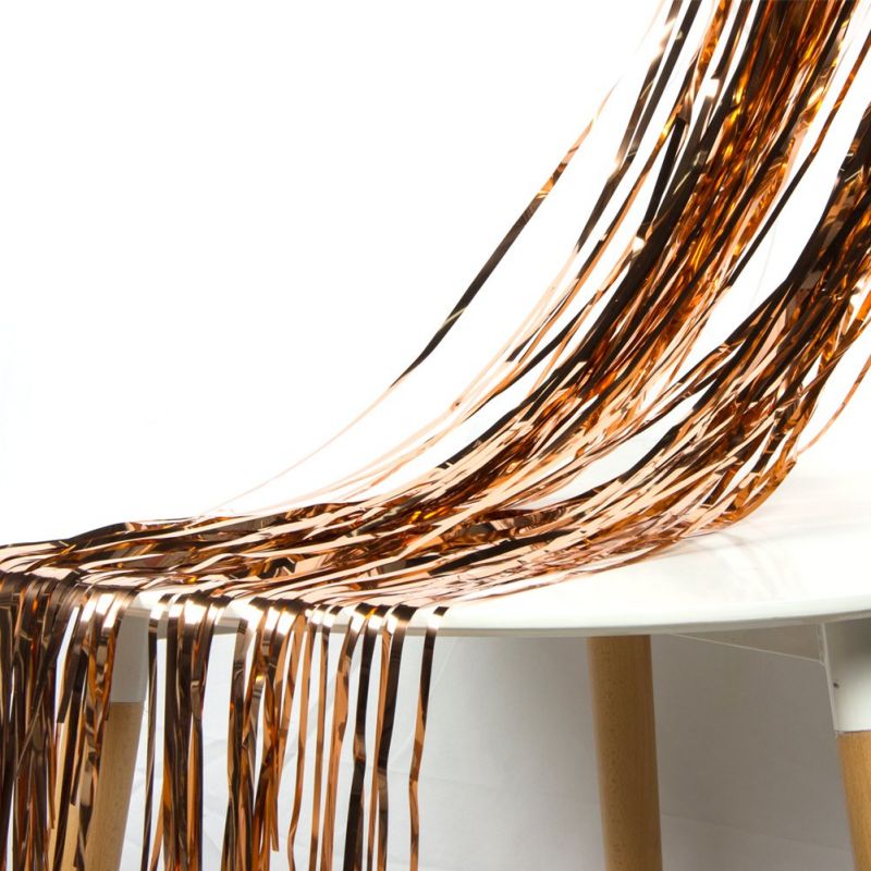 golden foil curtain details