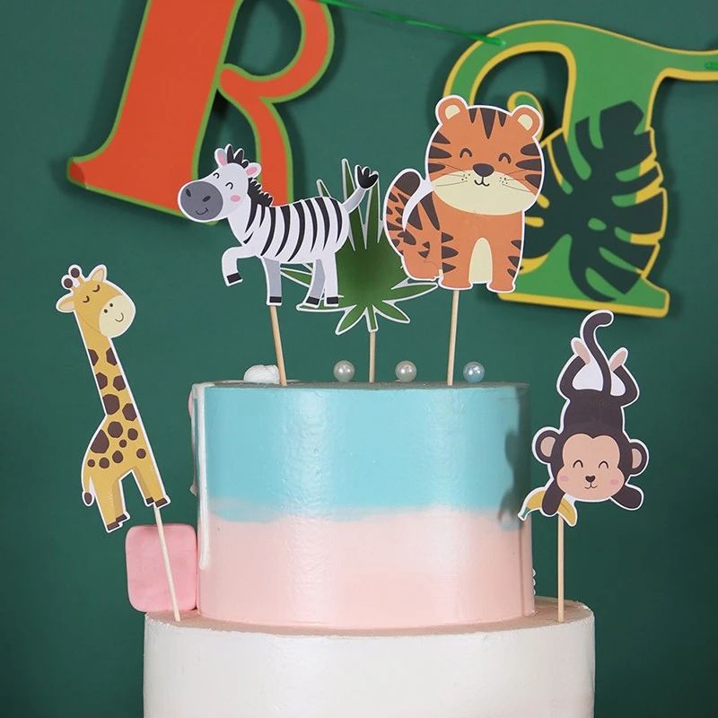 Wholesale Jungle Cupcake Toppers Animal Themed Cupcake Toppers Birthday