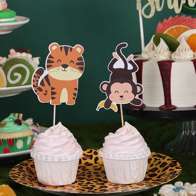 Wholesale Jungle Cupcake Toppers Animal Themed Cupcake Toppers Birthday