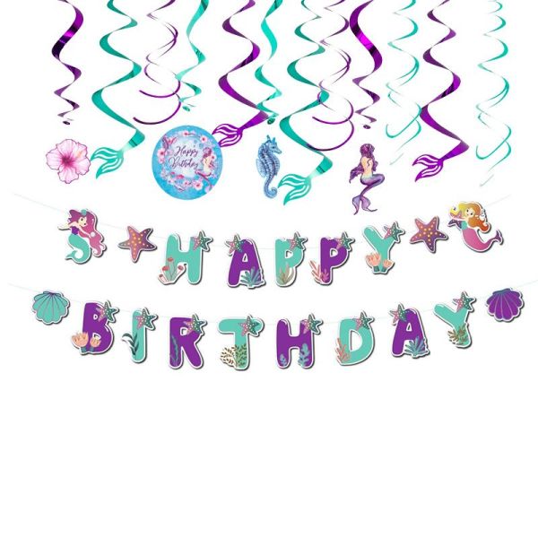 mermaid swirls for birthday party supplies
