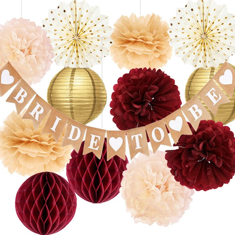 Bachelorette Party Decorations Burgundy - Gold Maroon Color Bridal ...