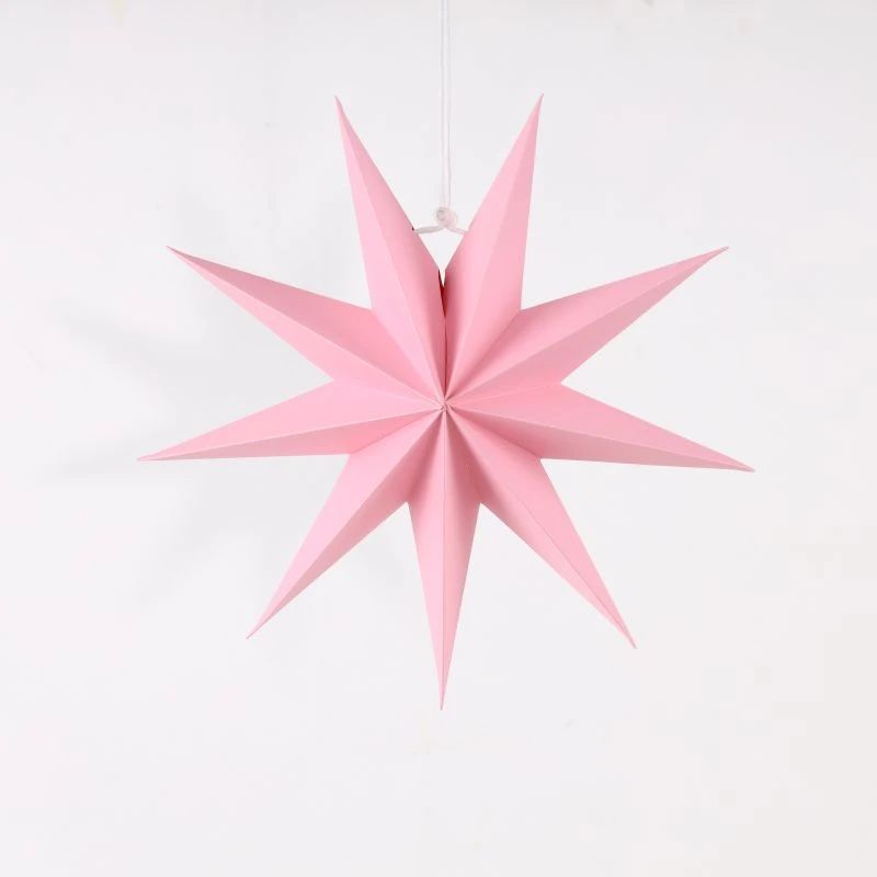 pink 9 pointed paper stars