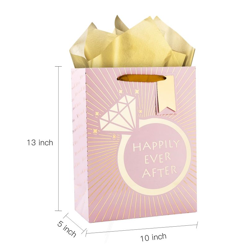 pink paper bags for bridal shower party