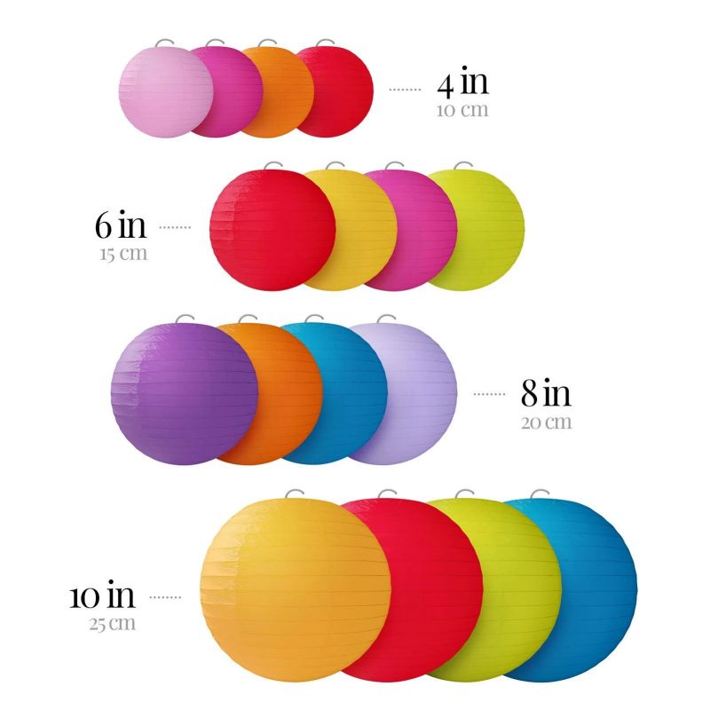 size of paper star lanterns