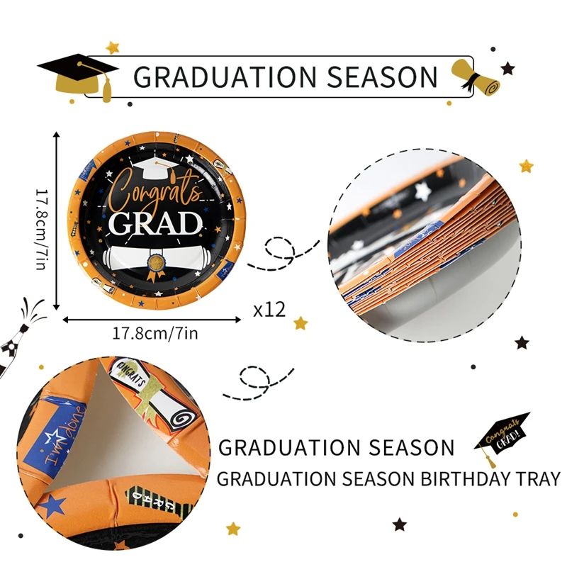size of the Graduation Paper Plates