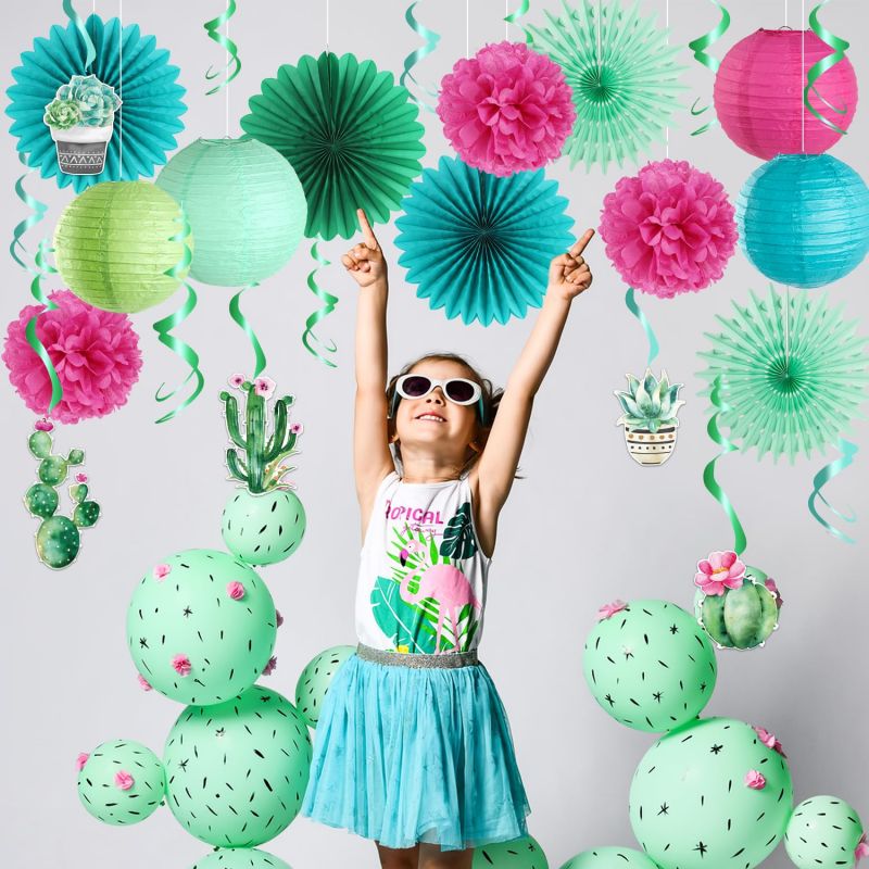 sunmmer party paper fans decorations kids