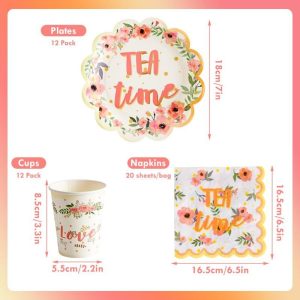 tea party tableware size