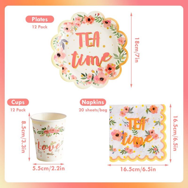 tea party tablewear size
