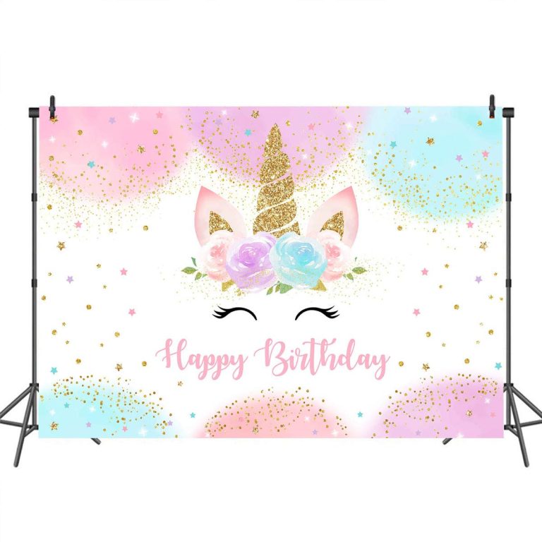 unicorn backdrop for birthday party