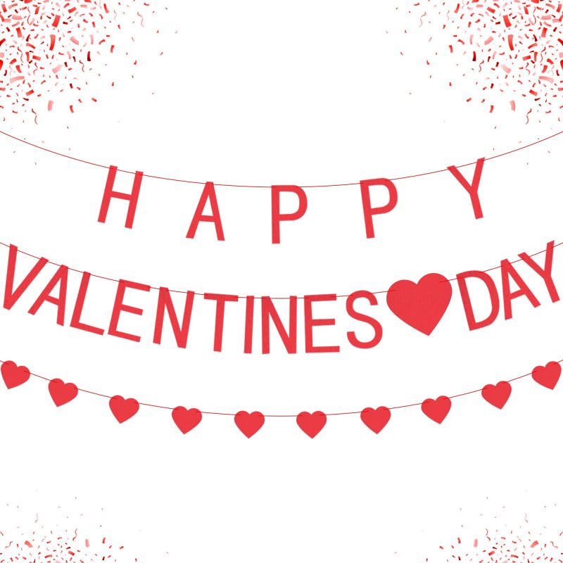 valentines day banners red